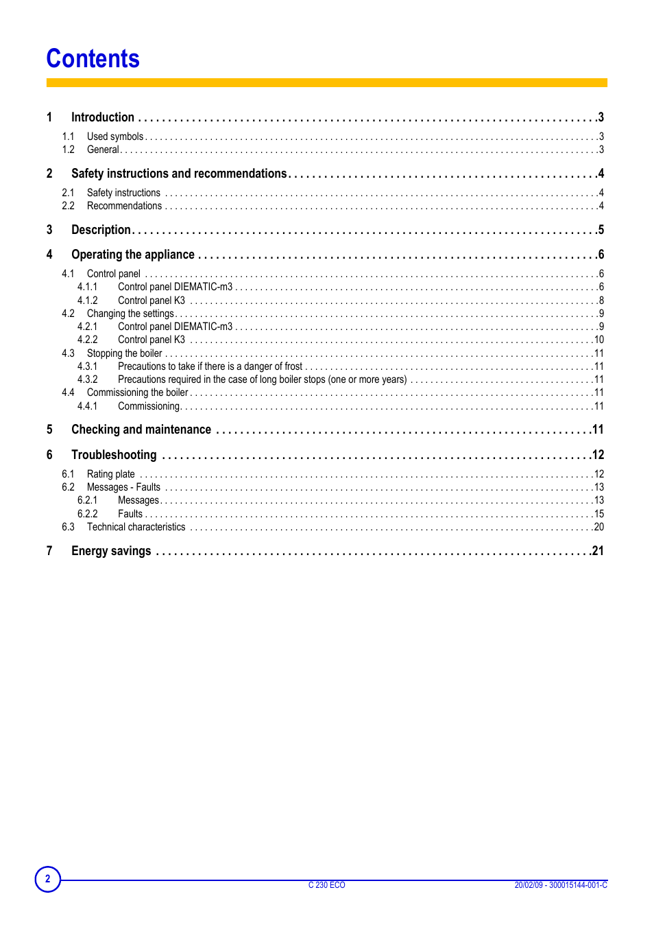 DE DIETRICH C 230 Eco User Manual | Page 2 / 24