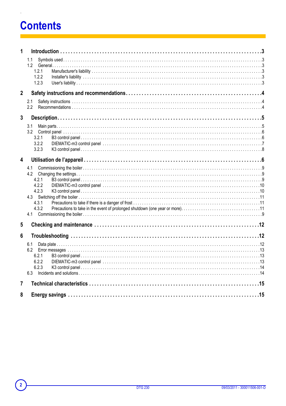 DE DIETRICH DTG 230 User Manual | Page 2 / 20