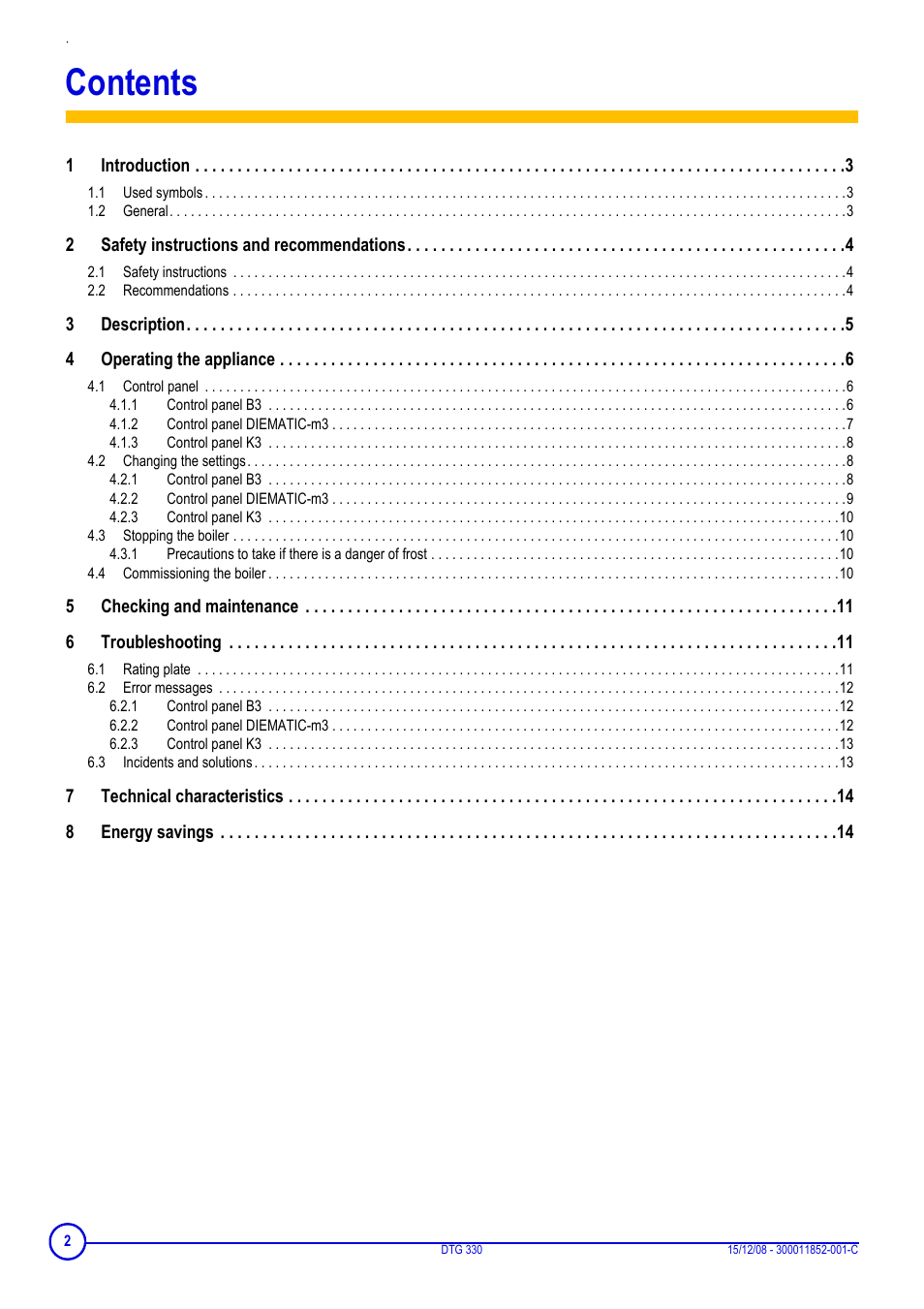 DE DIETRICH DTG 330 User Manual | Page 2 / 16