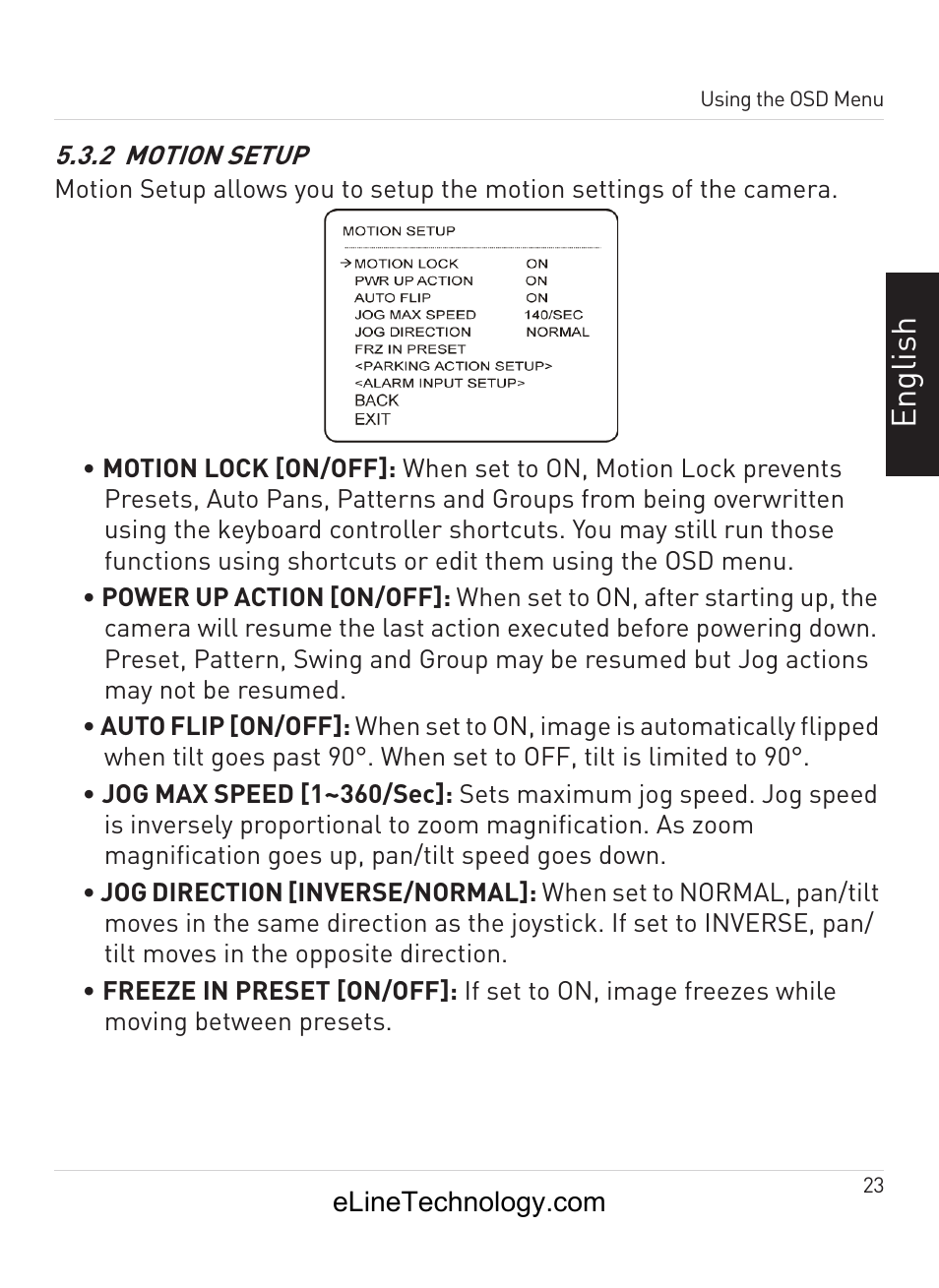 En gl is h | eLine Technology ANPTZ-70-10DN User Manual | Page 28 / 42