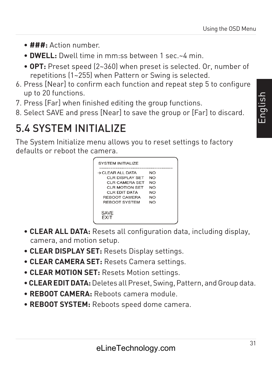 4 system initialize, En gl is h | eLine Technology ANPTZ-70-10DN User Manual | Page 36 / 42