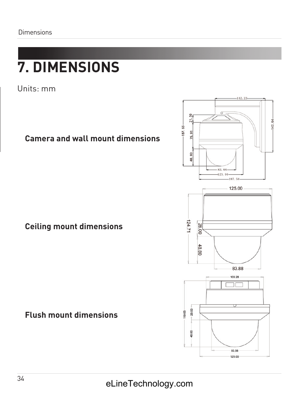 Technical specifications, Dimensions, English | eLine Technology ANPTZ-70-10DN User Manual | Page 39 / 42