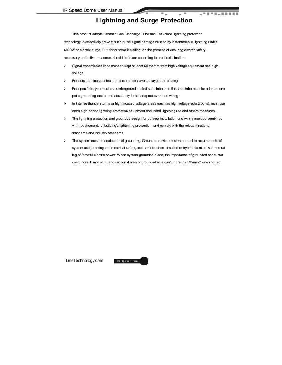 Lightning and surge protection | eLine Technology ANPTZ-56-37R User Manual | Page 37 / 46