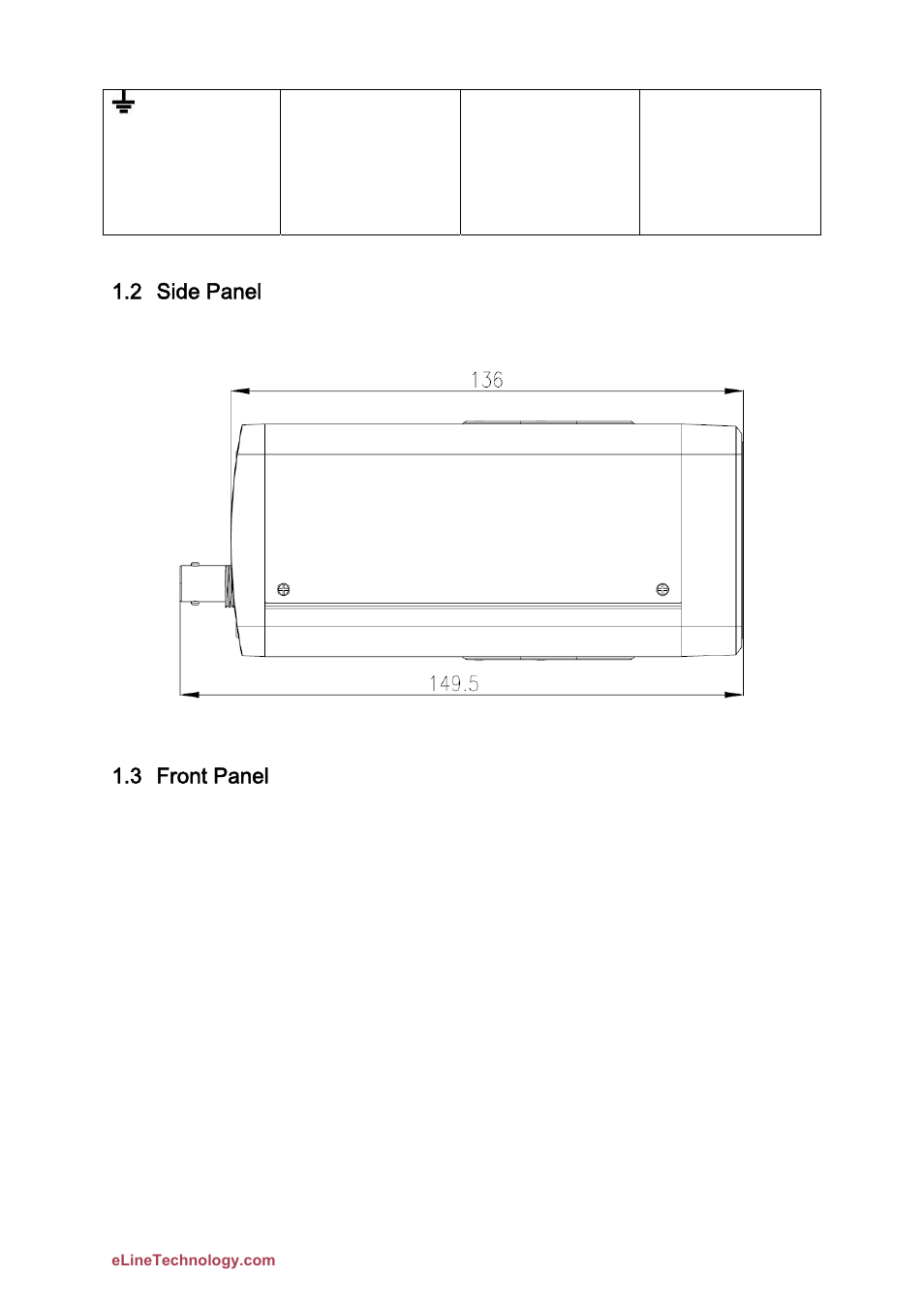 2 side panel, 3 front panel | eLine Technology DFB Quick Start User Manual | Page 10 / 26