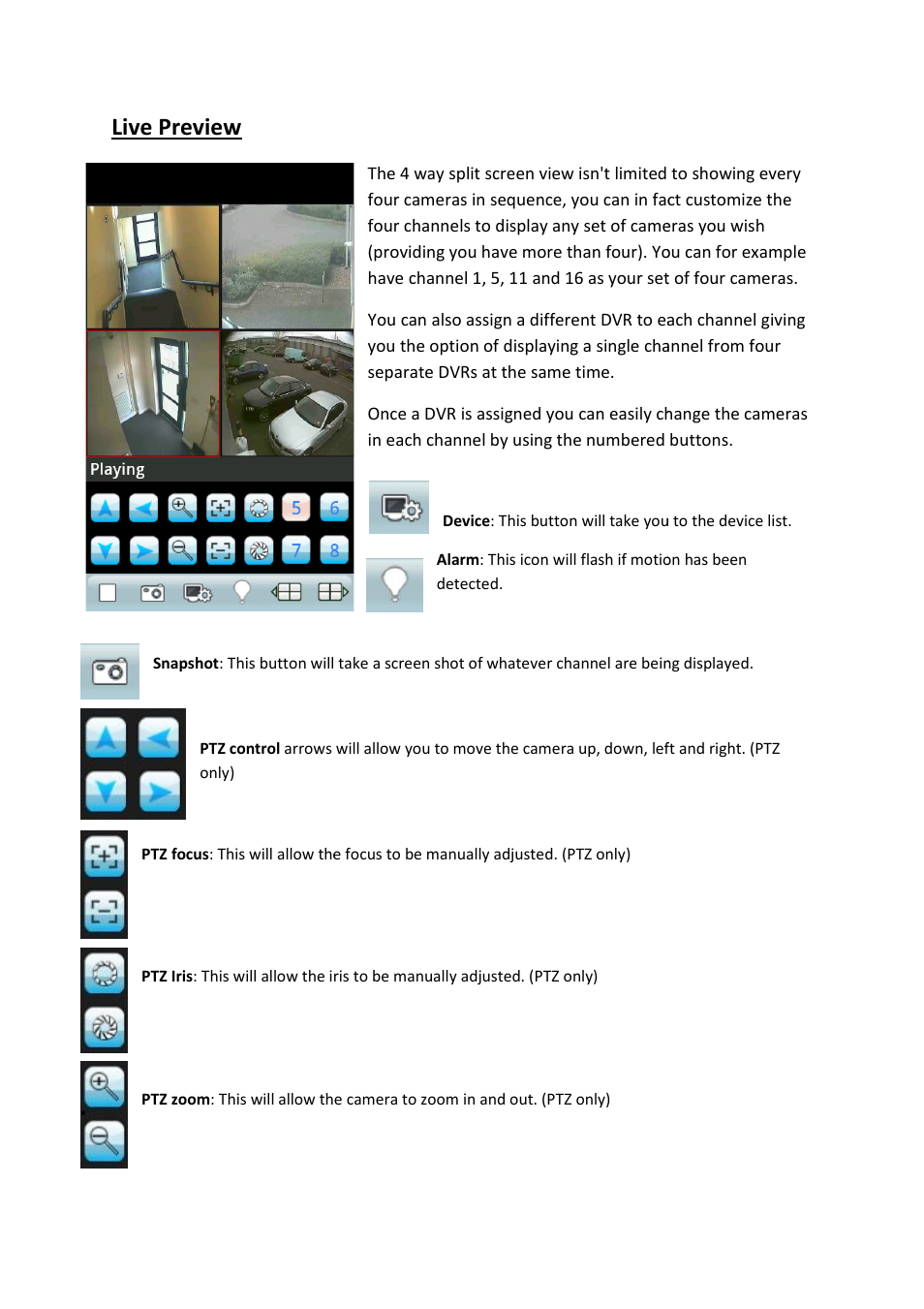 Live preview | eLine Technology ECO3 DvrSeeSee Manual User Manual | Page 2 / 7