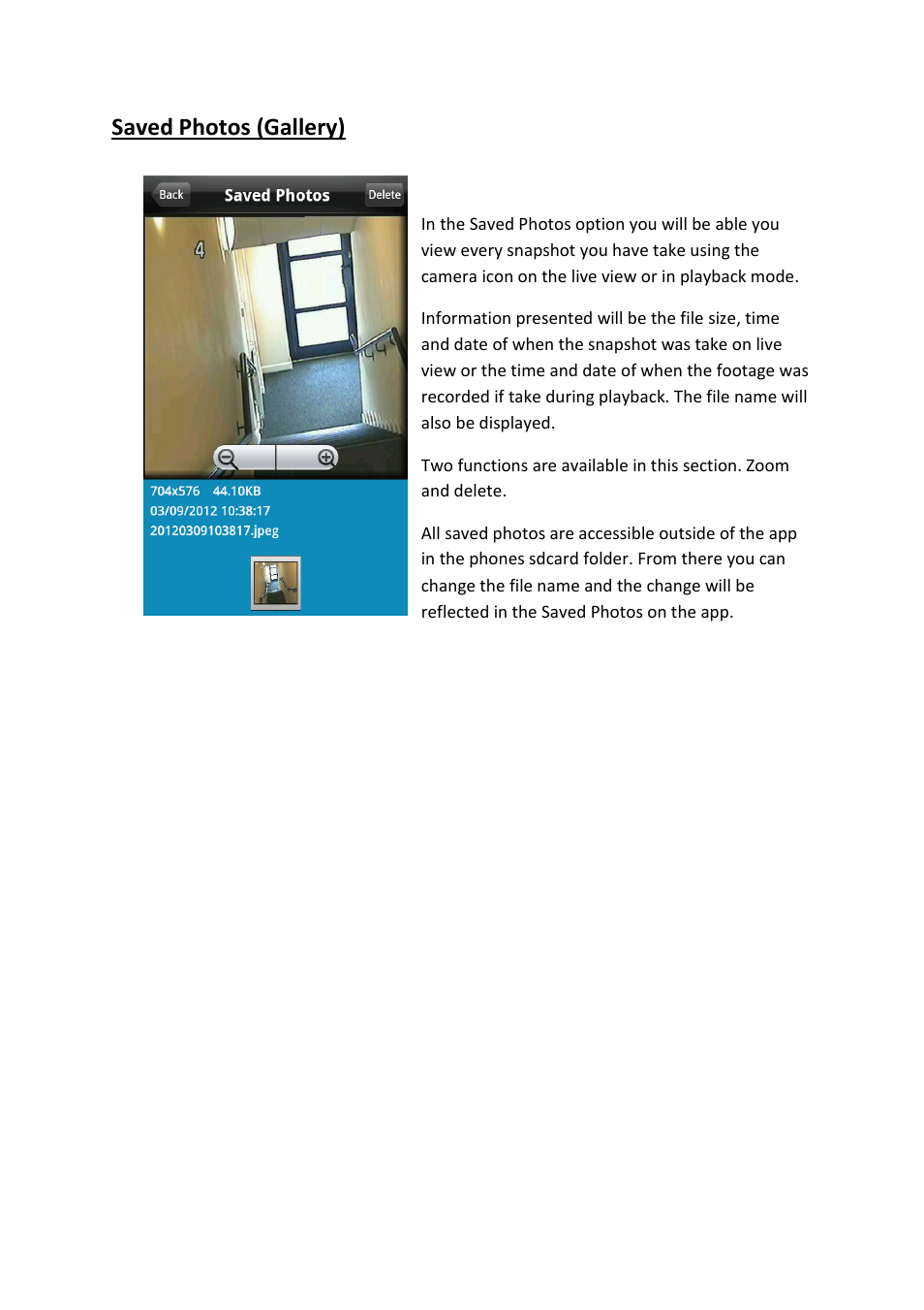 Saved photos (gallery) | eLine Technology ECO3 DvrSeeSee Manual User Manual | Page 7 / 7