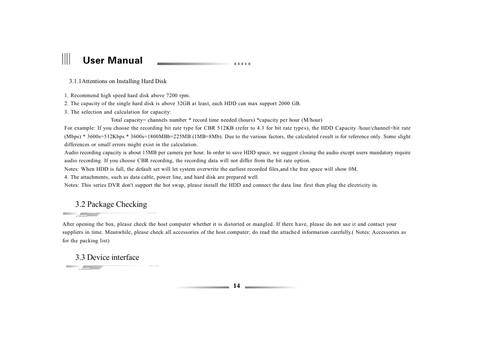 User manual, 2 package checking, 3 device interface | eLine Technology ECO3 User Manual User Manual | Page 14 / 76