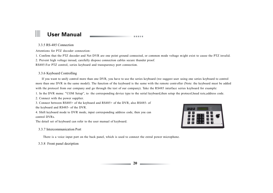 User manual | eLine Technology ECO3 User Manual User Manual | Page 20 / 76