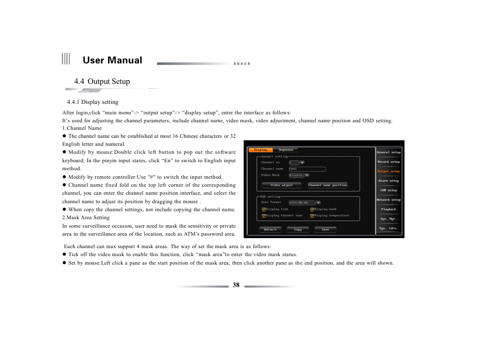 User manual, 4 output setup | eLine Technology ECO3 User Manual User Manual | Page 38 / 76