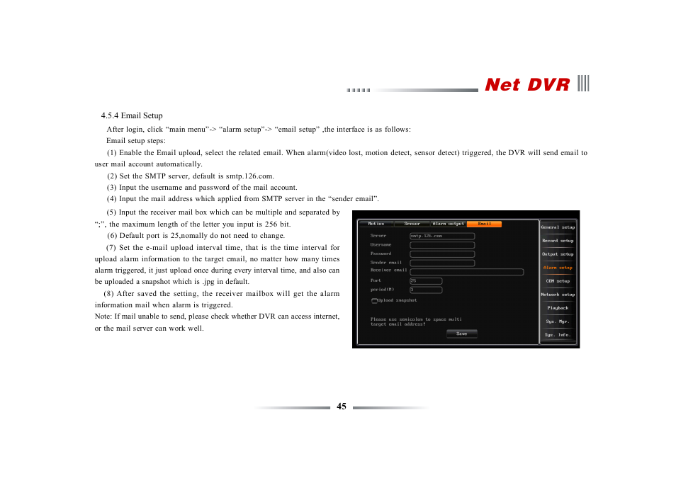 Net dvr | eLine Technology ECO3 User Manual User Manual | Page 45 / 76