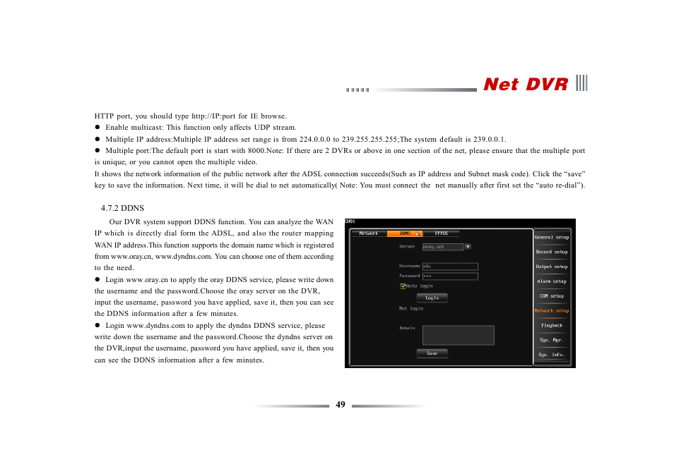 Net dvr | eLine Technology ECO3 User Manual User Manual | Page 49 / 76