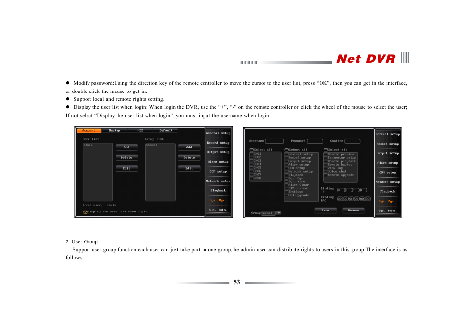 Net dvr | eLine Technology ECO3 User Manual User Manual | Page 53 / 76