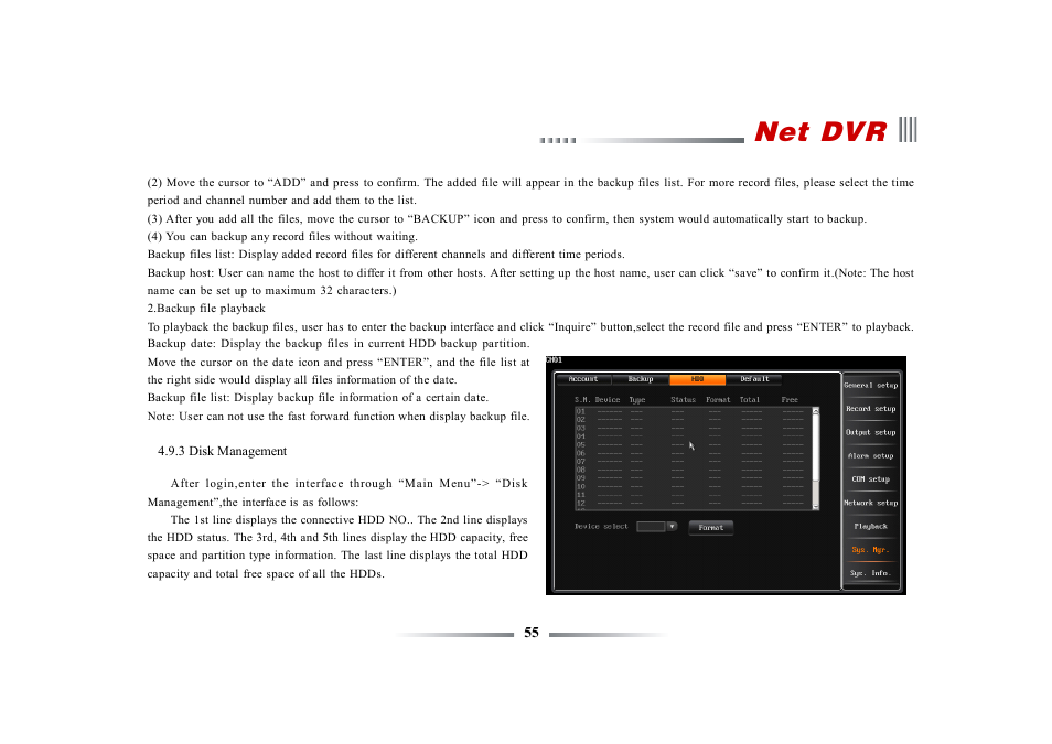 Net dvr | eLine Technology ECO3 User Manual User Manual | Page 55 / 76
