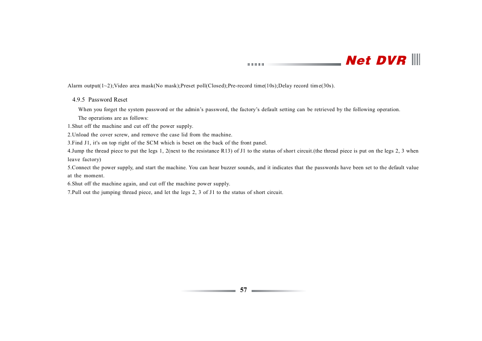 Net dvr | eLine Technology ECO3 User Manual User Manual | Page 57 / 76