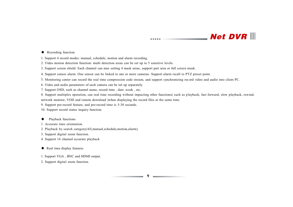 Net dvr | eLine Technology ECO3 User Manual User Manual | Page 9 / 76