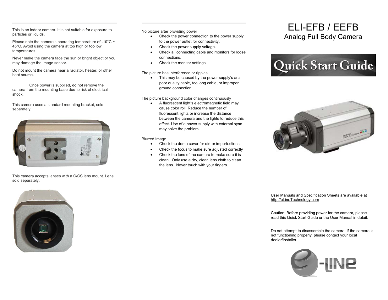 eLine Technology EFB_EEFB Quick Start User Manual | 2 pages