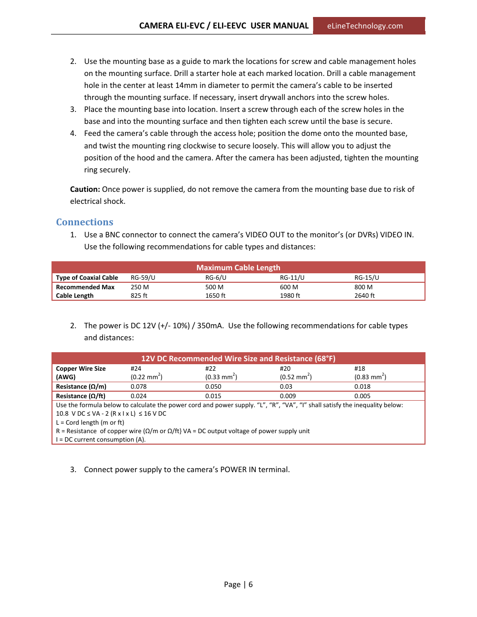 Connections | eLine Technology EVC User Manual User Manual | Page 6 / 10