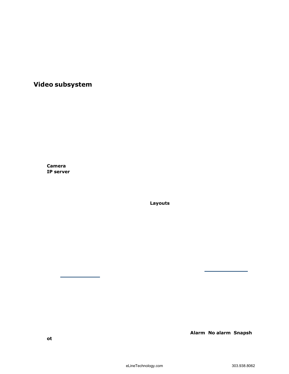 Video subsystem | eLine Technology EYS-VMS eyStream User Manual Part1 User Manual | Page 11 / 100