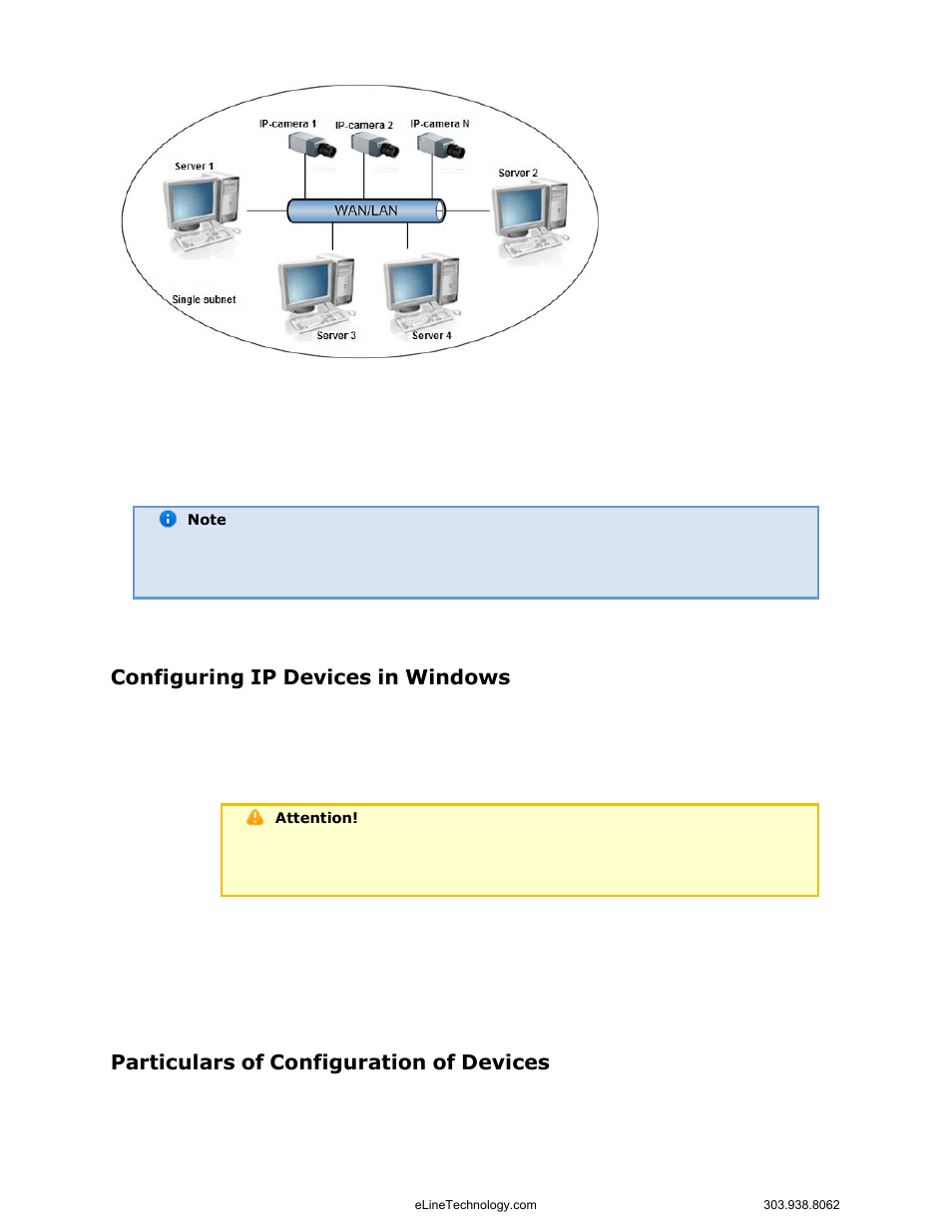 Configuring ip devices in windows, Particulars of configuration of devices | eLine Technology EYS-VMS eyStream User Manual Part1 User Manual | Page 24 / 100
