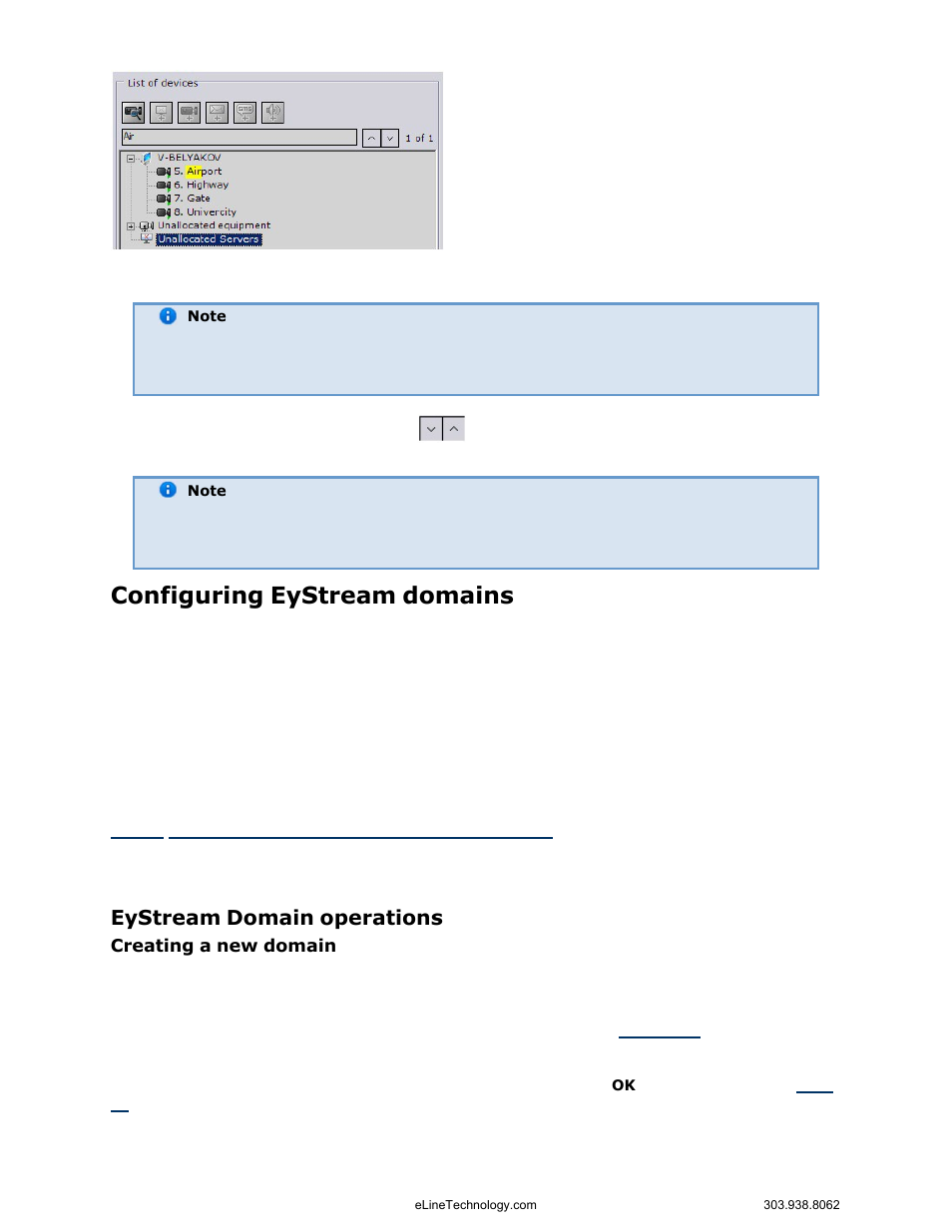 Configuring eystream domains, Eystream domain operations | eLine Technology EYS-VMS eyStream User Manual Part1 User Manual | Page 52 / 100