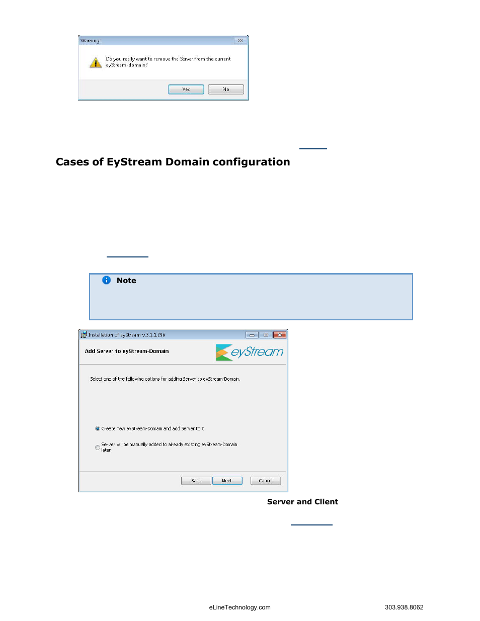 Cases of eystream domain configuration | eLine Technology EYS-VMS eyStream User Manual Part1 User Manual | Page 56 / 100
