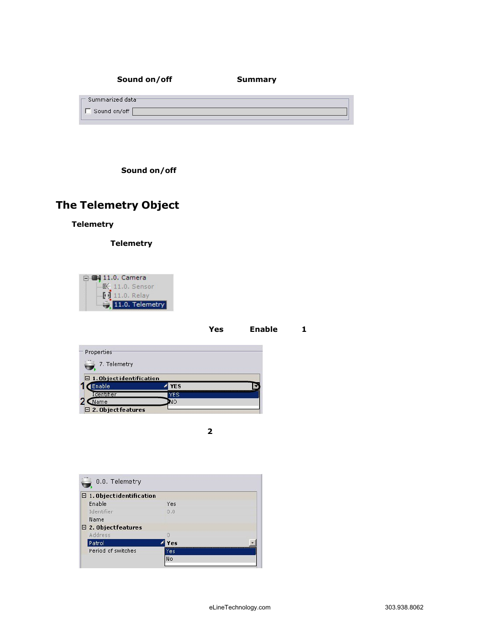 The telemetry object | eLine Technology EYS-VMS eyStream User Manual Part1 User Manual | Page 75 / 100