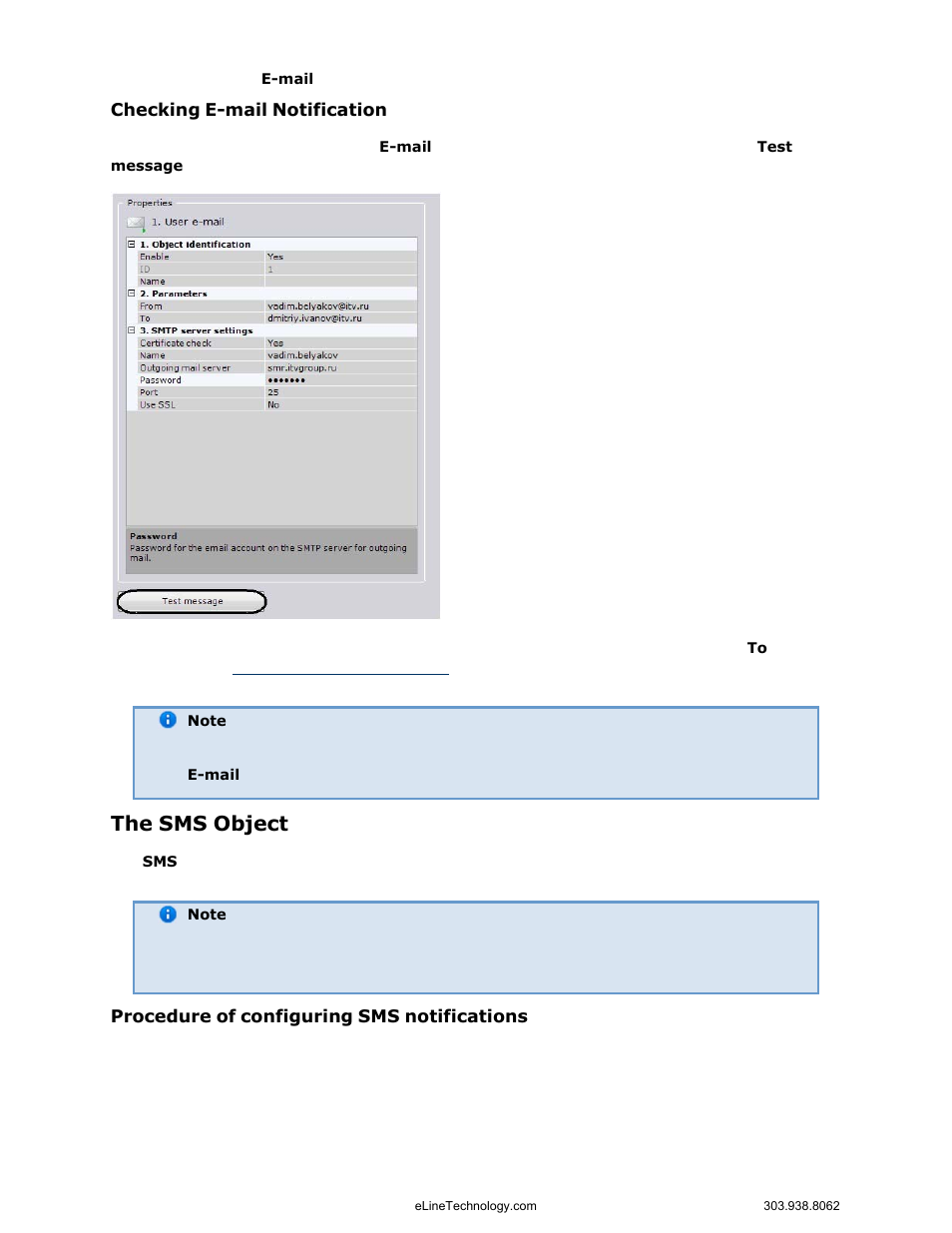 The sms object | eLine Technology EYS-VMS eyStream User Manual Part1 User Manual | Page 83 / 100