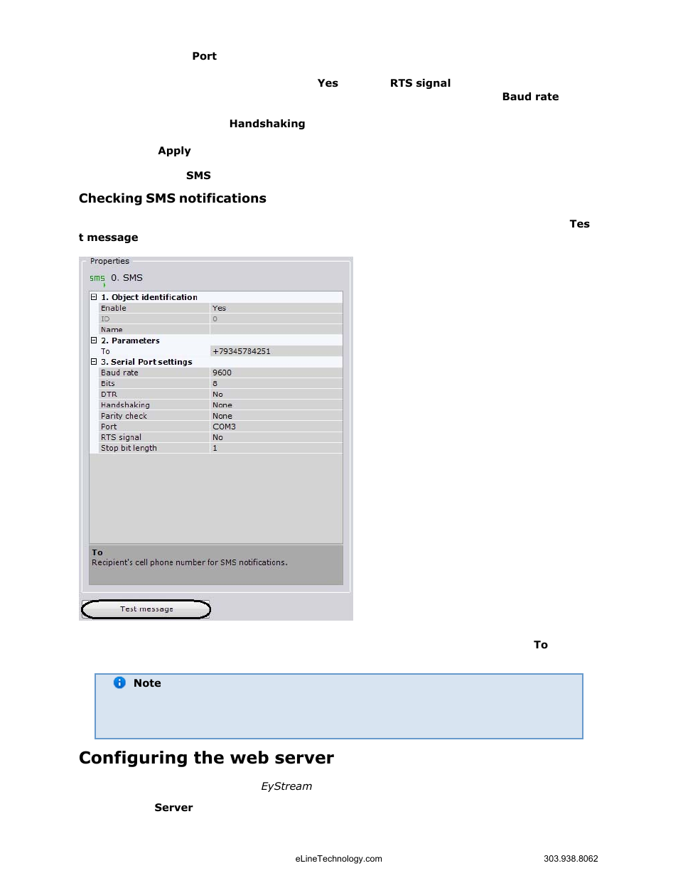Configuring the web server | eLine Technology EYS-VMS eyStream User Manual Part1 User Manual | Page 85 / 100