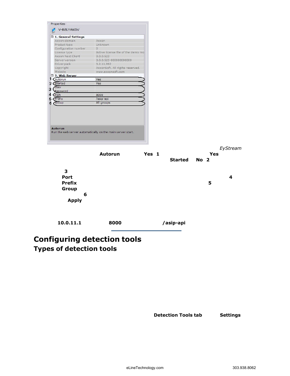Configuring detection tools, Types of detection tools | eLine Technology EYS-VMS eyStream User Manual Part1 User Manual | Page 86 / 100