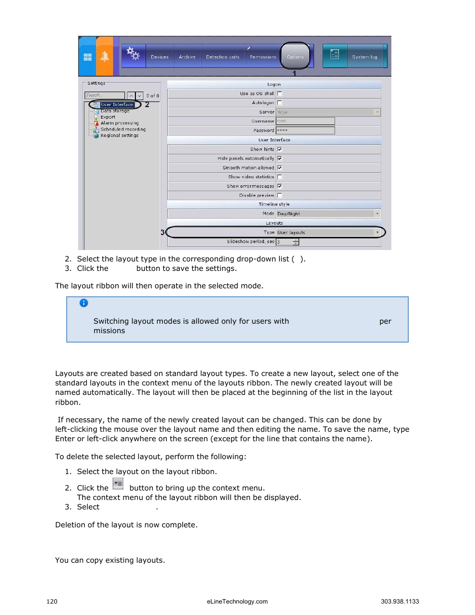 Creating and deleting layouts, Layout copying | eLine Technology EYS-VMS eyStream User Manual Part2 User Manual | Page 20 / 100