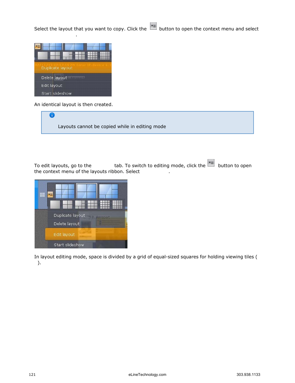 Editing layouts | eLine Technology EYS-VMS eyStream User Manual Part2 User Manual | Page 21 / 100