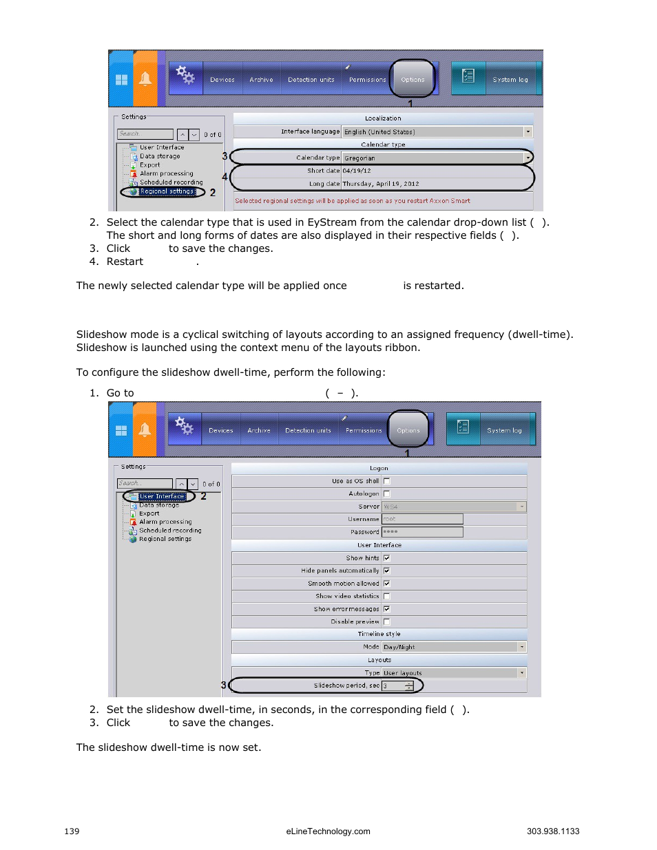 Configuring slideshow parameters | eLine Technology EYS-VMS eyStream User Manual Part2 User Manual | Page 39 / 100