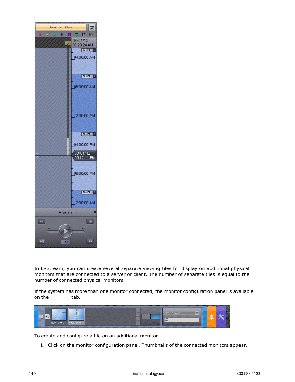 Configuring interfaces on a multi-monitor computer | eLine Technology EYS-VMS eyStream User Manual Part2 User Manual | Page 49 / 100