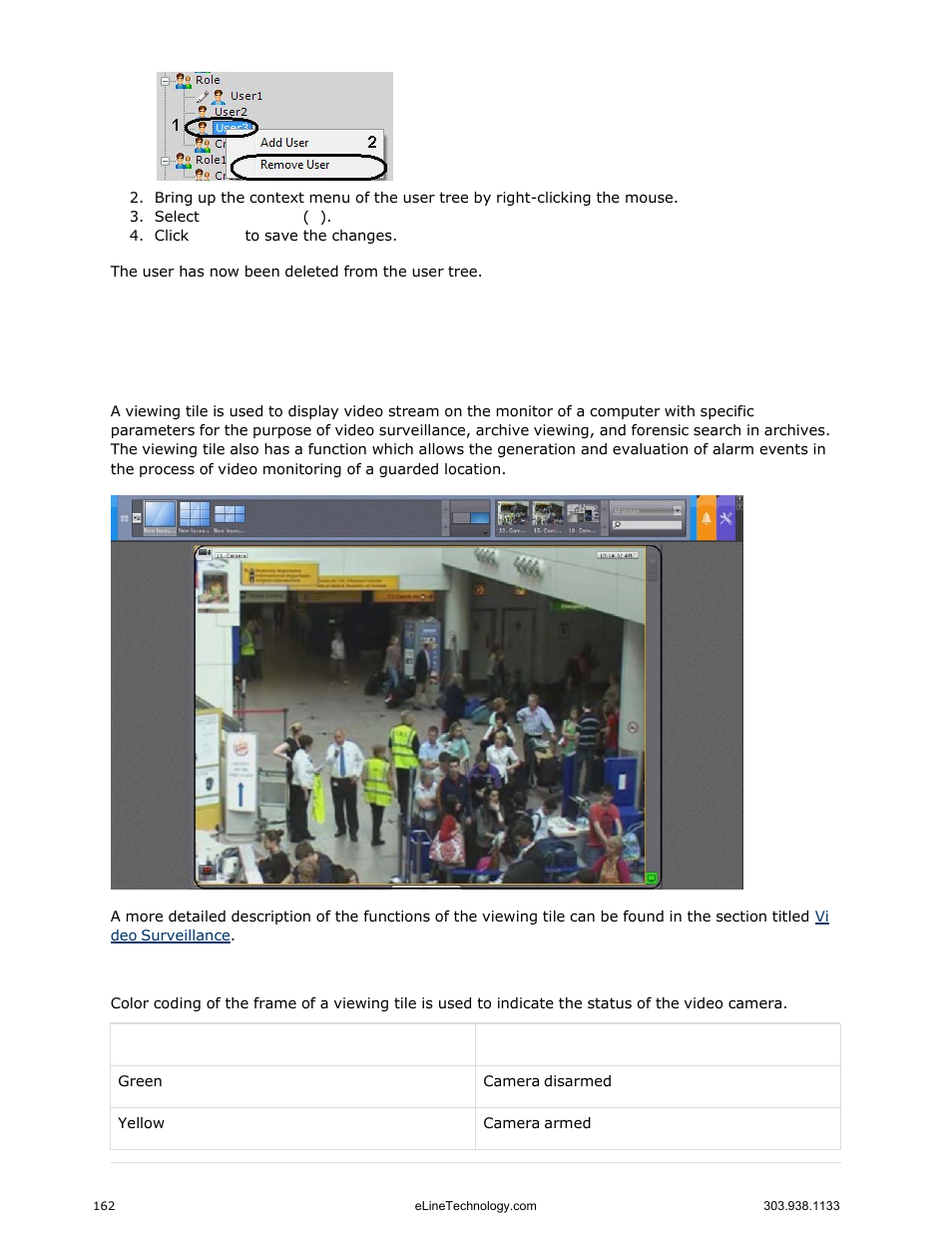 Working with the eystream software package, Main elements of the user interface, Viewing tile | eLine Technology EYS-VMS eyStream User Manual Part2 User Manual | Page 62 / 100
