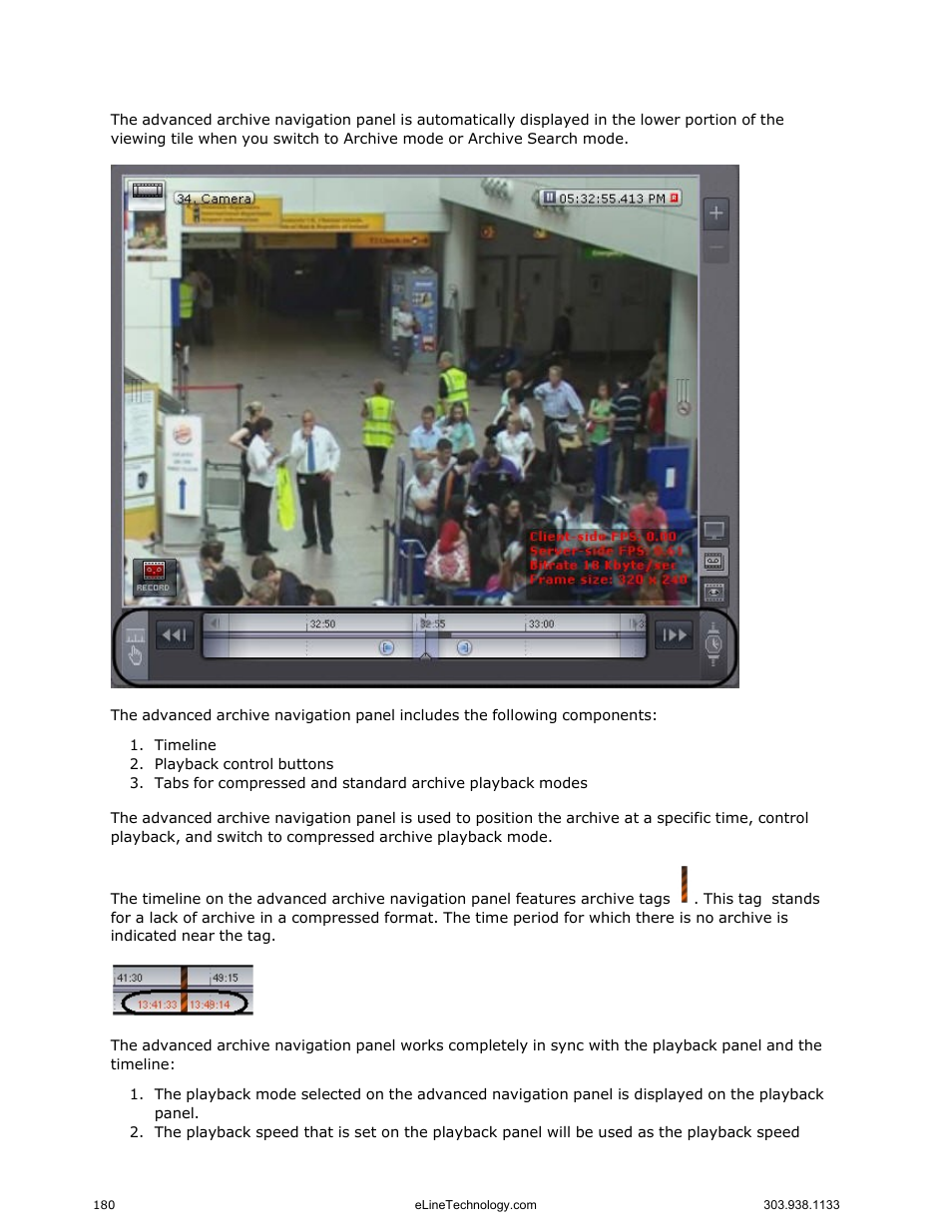 Advanced archive navigation panel | eLine Technology EYS-VMS eyStream User Manual Part2 User Manual | Page 80 / 100