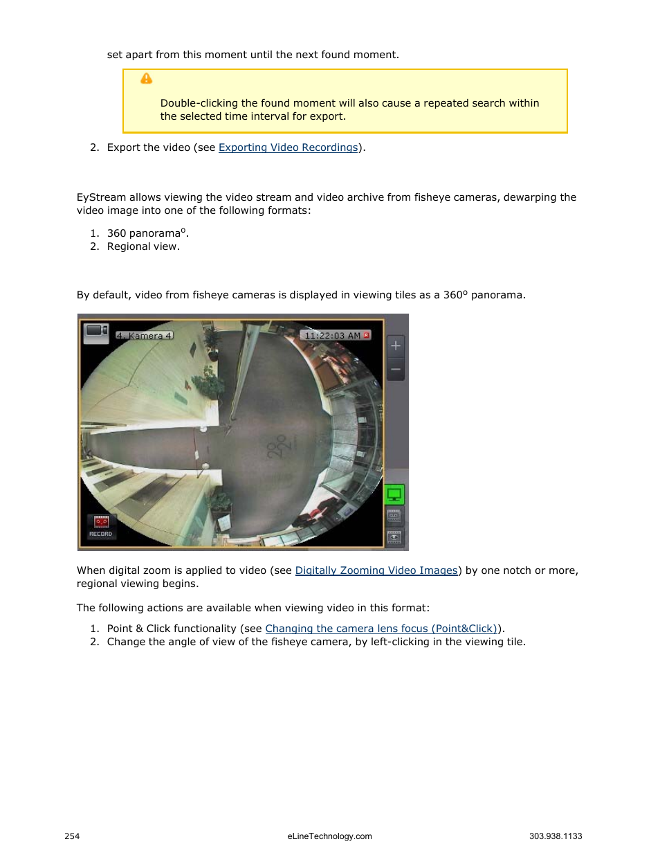 Working with fisheye cameras | eLine Technology EYS-VMS eyStream User Manual Part3 User Manual | Page 54 / 96