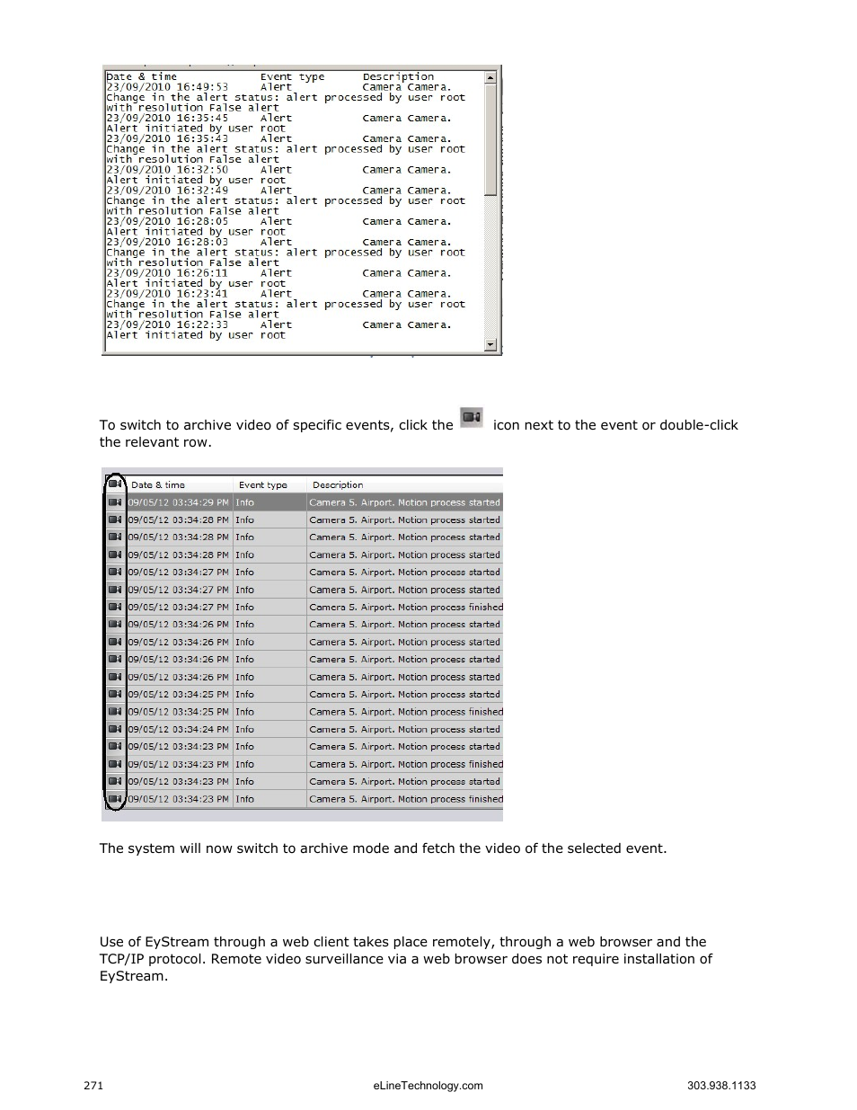 Working with eystream through the web client, Starting the web client | eLine Technology EYS-VMS eyStream User Manual Part3 User Manual | Page 71 / 96