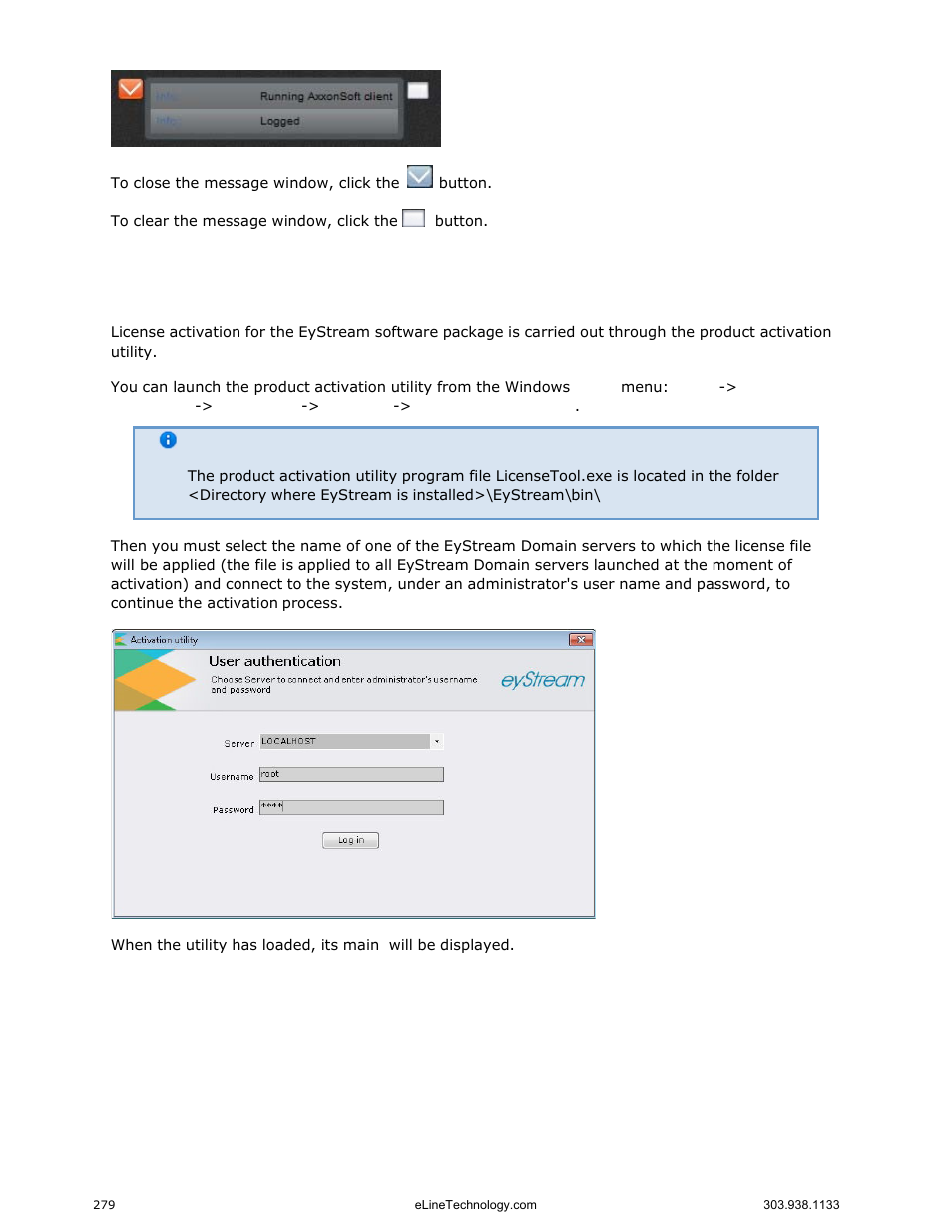 Description of utilities, Activation utility | eLine Technology EYS-VMS eyStream User Manual Part3 User Manual | Page 79 / 96