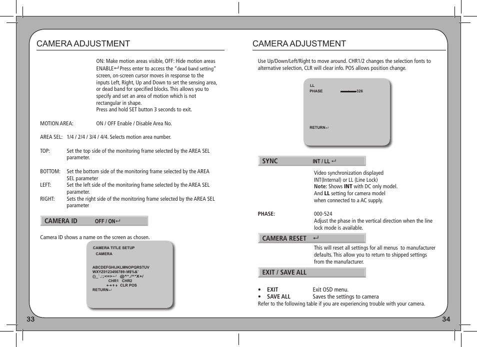 Camera adjustment | eLine Technology PRO3 Effio E User Manual | Page 18 / 18