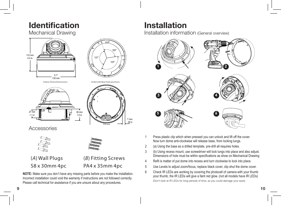Identification, Installation, Mechanical drawing | Installation information | eLine Technology PRO3 Effio E User Manual | Page 6 / 18