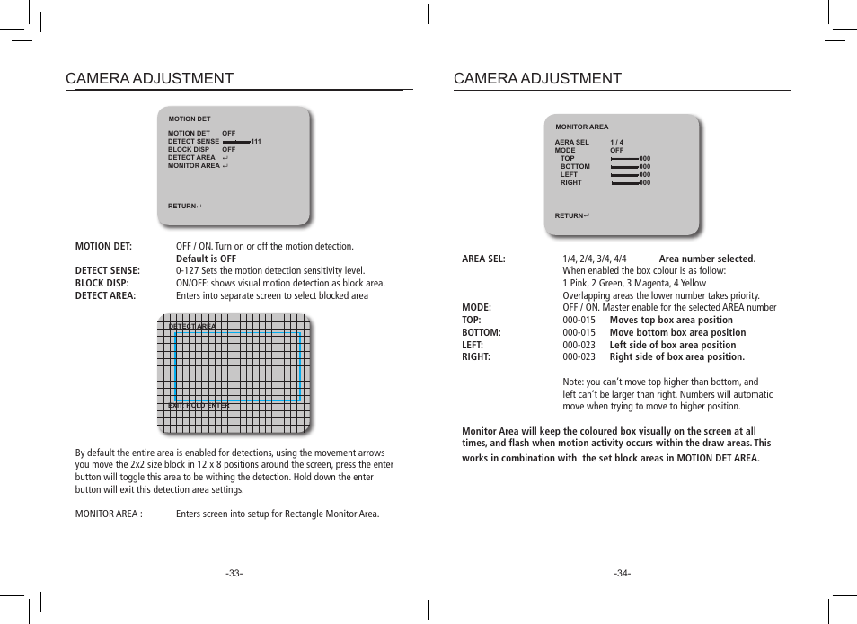 Camera adjustment | eLine Technology PRO3 Effio P & S User Manual | Page 18 / 20