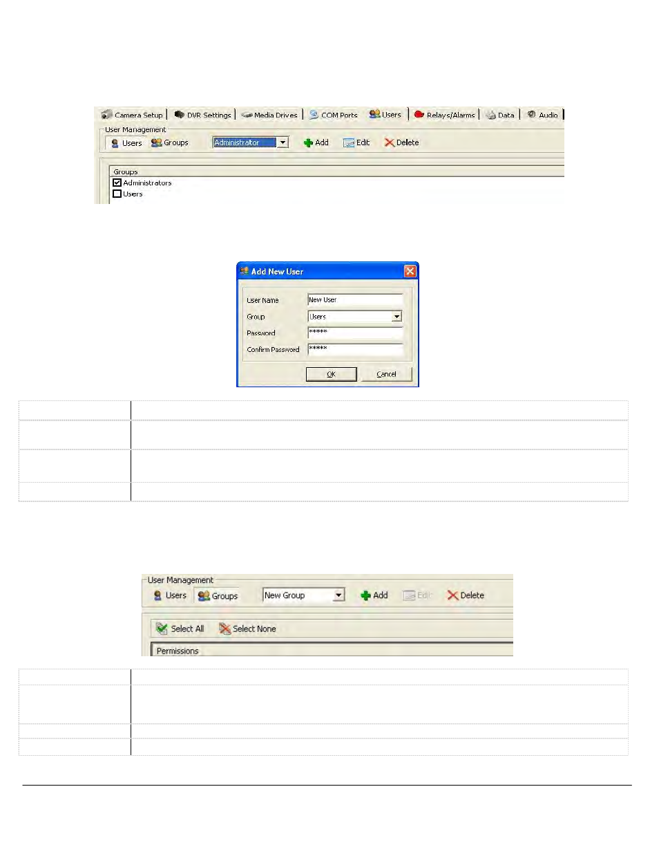 13 settings - user and group management tab | eLine Technology ETV_v7 User Manual | Page 110 / 135