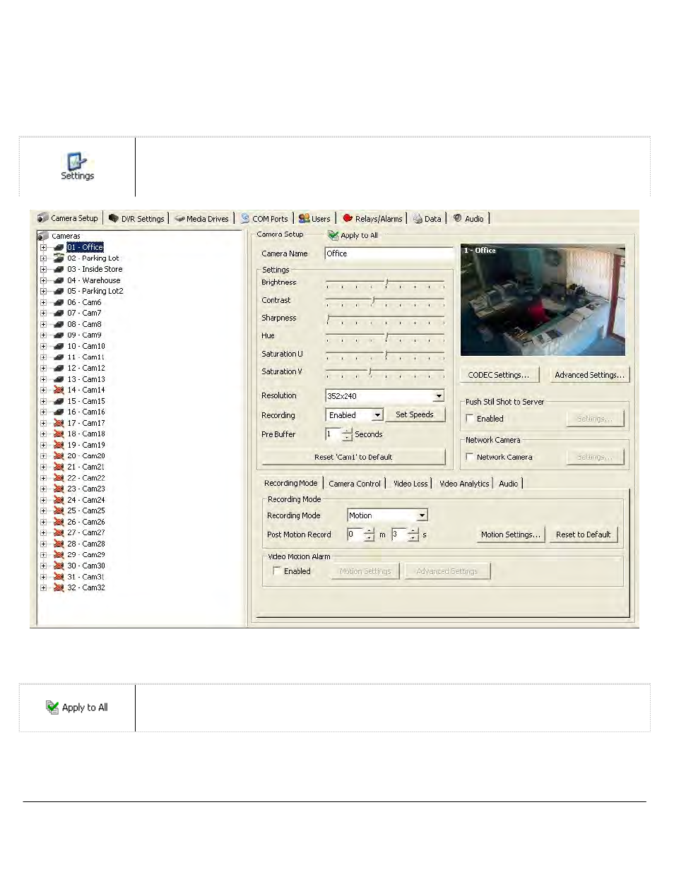 8 settings – camera setup tab | eLine Technology ETV_v7 User Manual | Page 50 / 135