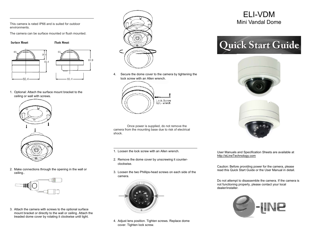 eLine Technology VDM_‐VDM‐IR Quick Start User Manual | 2 pages