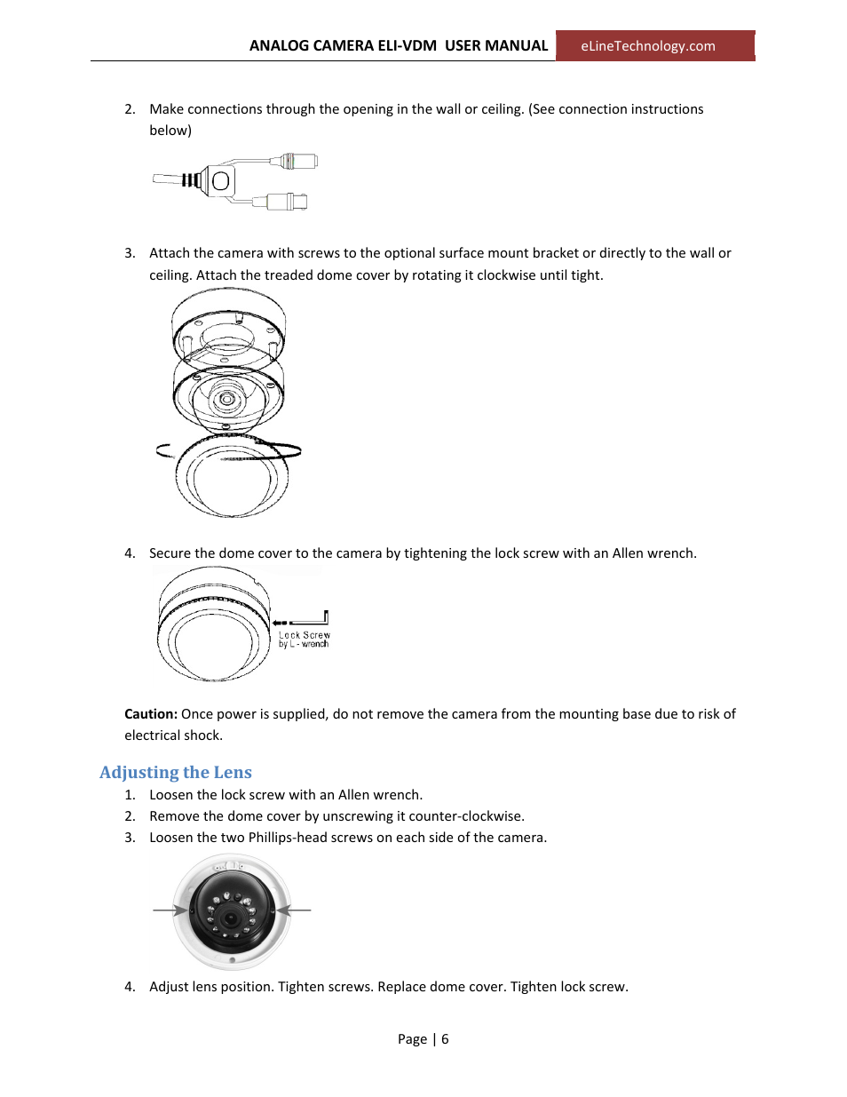 eLine Technology VDM_‐VDM‐IR User Manual User Manual | Page 6 / 9