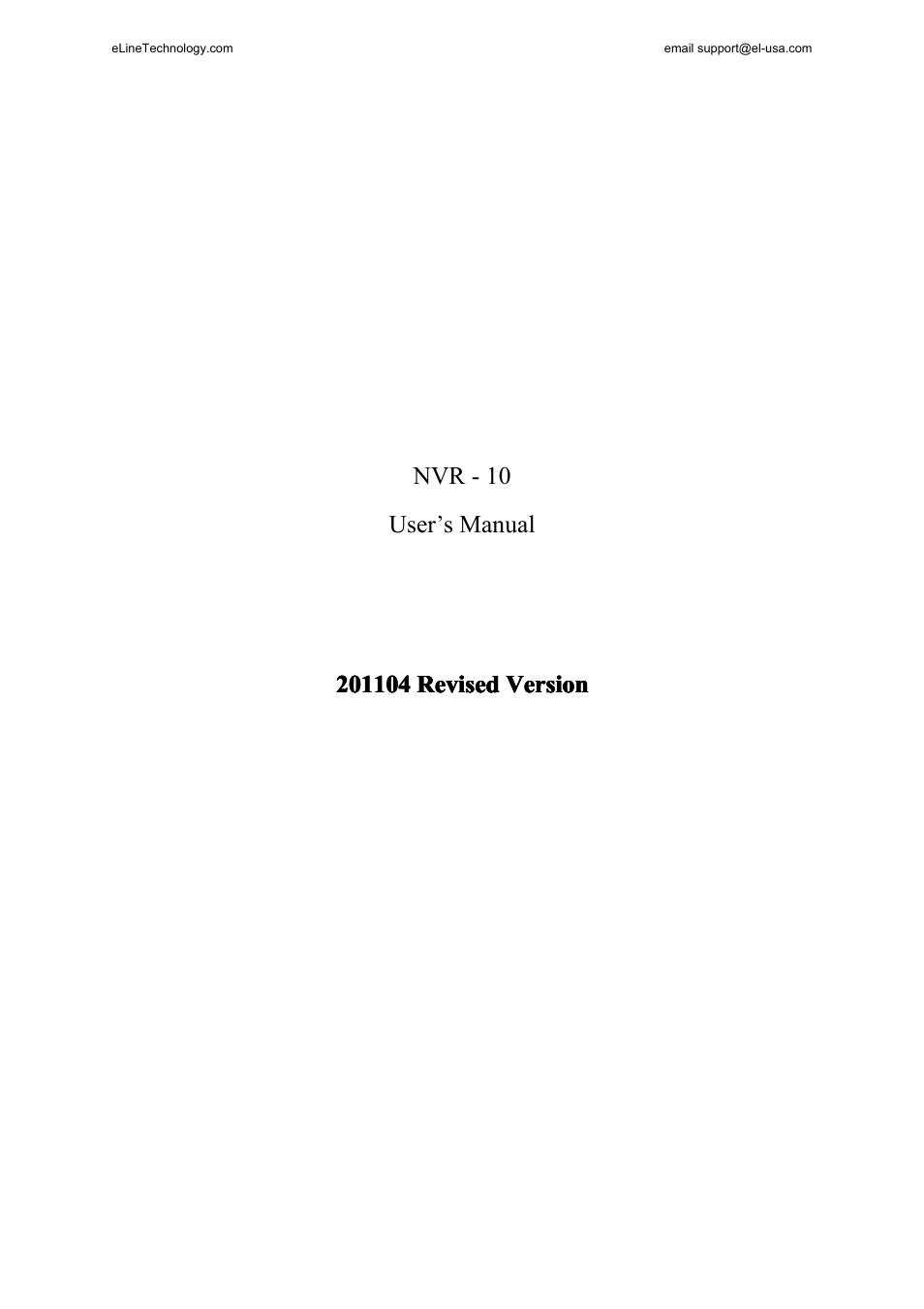 eLine Technology SNI-NVR User Manual | 45 pages