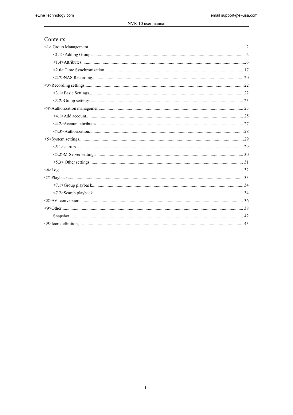 eLine Technology SNI-NVR User Manual | Page 2 / 45