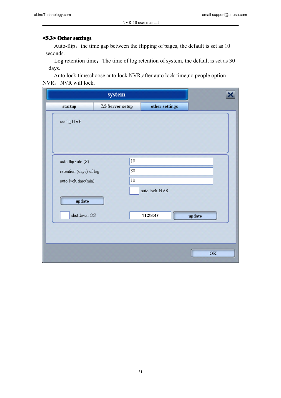 3> other settings | eLine Technology SNI-NVR User Manual | Page 32 / 45