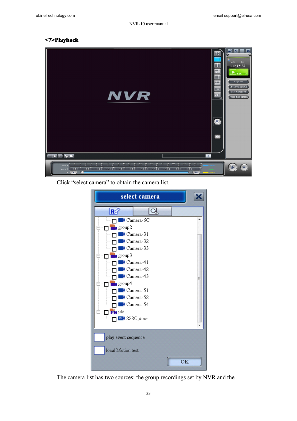 7>playback | eLine Technology SNI-NVR User Manual | Page 34 / 45