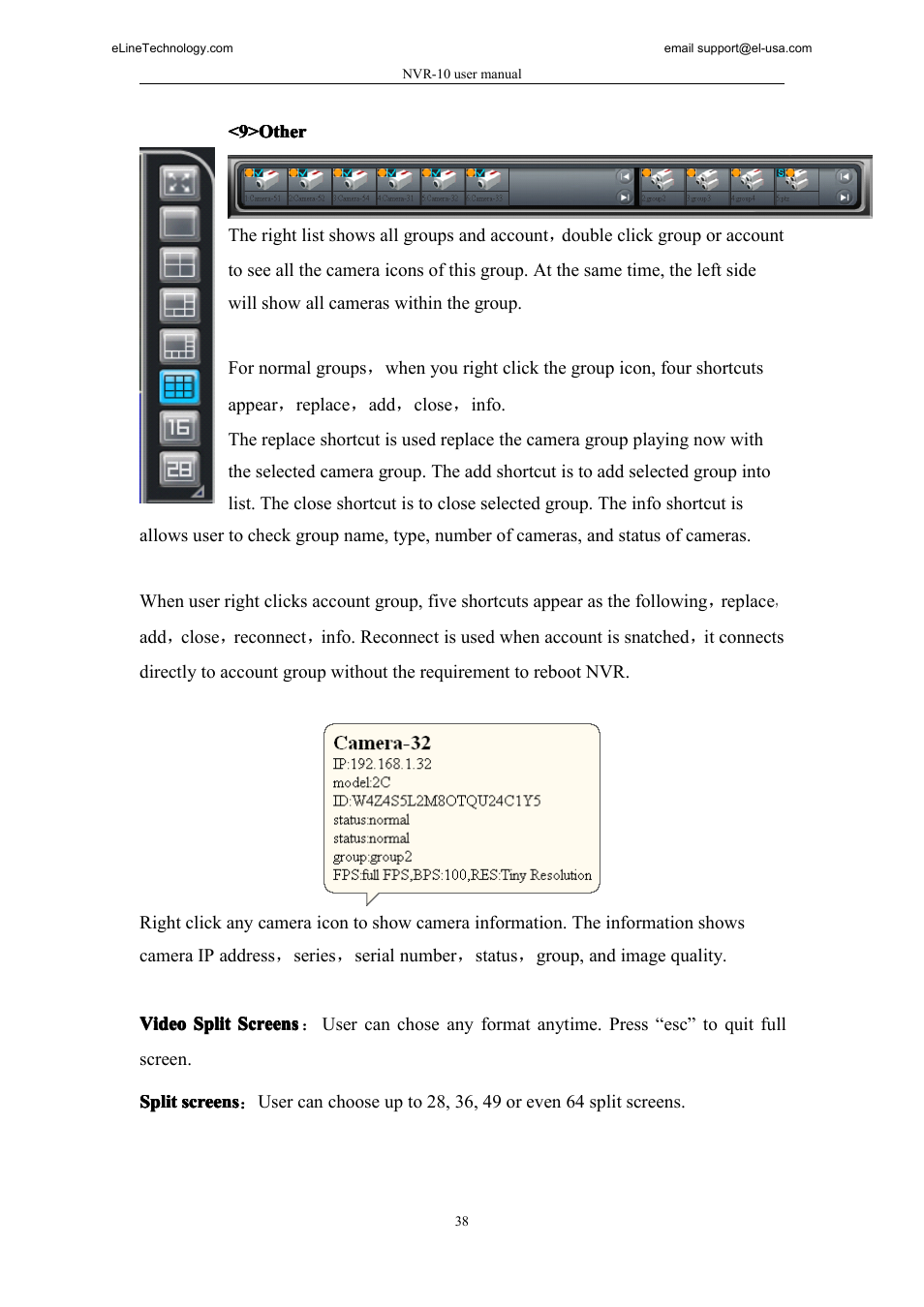9>other | eLine Technology SNI-NVR User Manual | Page 39 / 45